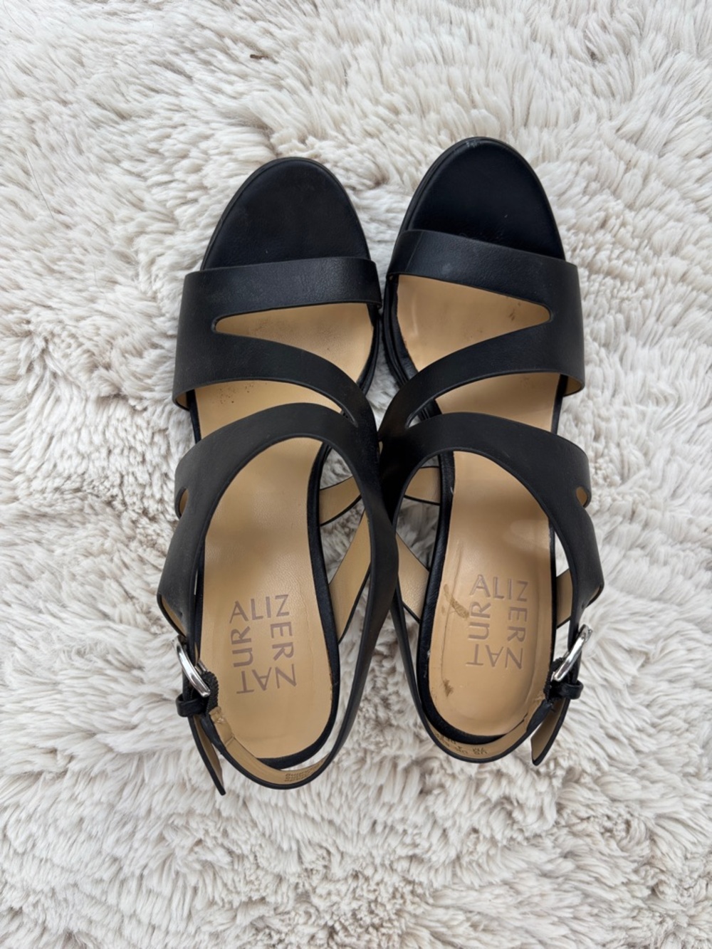 NaturalizerBlack Strappy Women's Sandals - Comfortable Everyday Heels